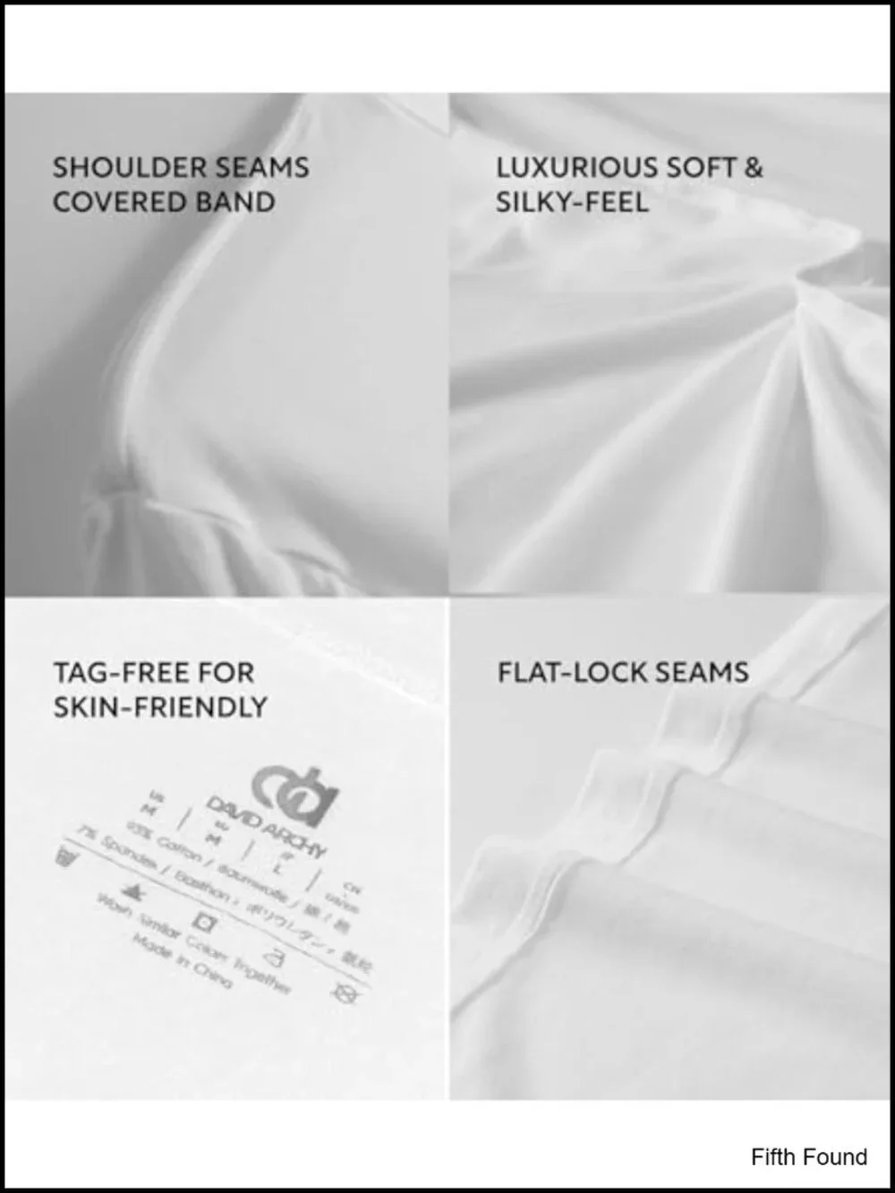 Men's Undershirts 3-Pack Cotton Spandex Moisture-Wicking V-Neck Crew Neck Tee